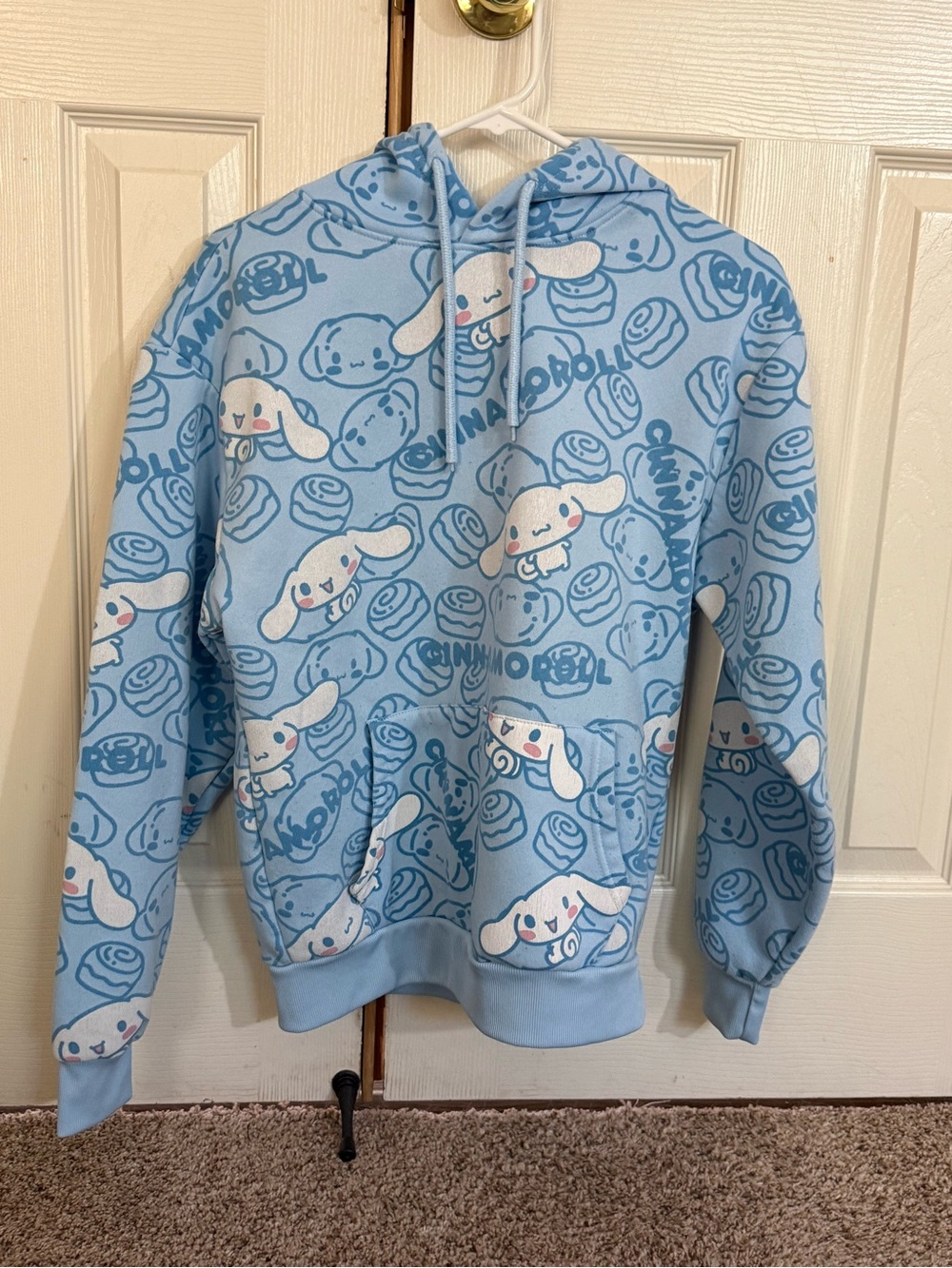 Cinnamoroll Sanrio Blue All Over Print Hoodie Sweatshirt Size Small